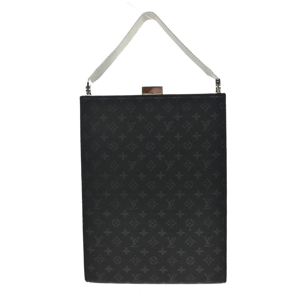 Louis Vuitton Saint Ange Handbag Monogram Satin Black Satin Handbag