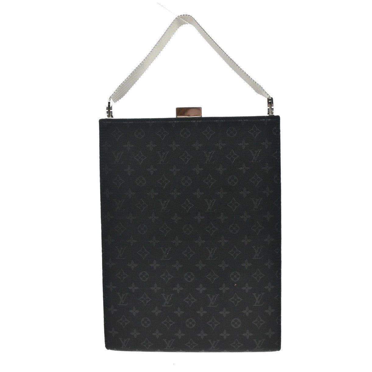 Louis Vuitton Saint Ange Handbag Monogram Satin Black Satin Handbag
