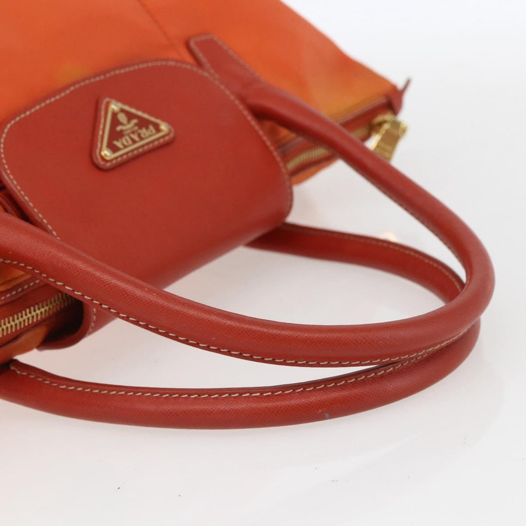 Prada Convertible Flap Tote Tessuto And Saffiano Leather Orange Nylon Tote Bag Bag