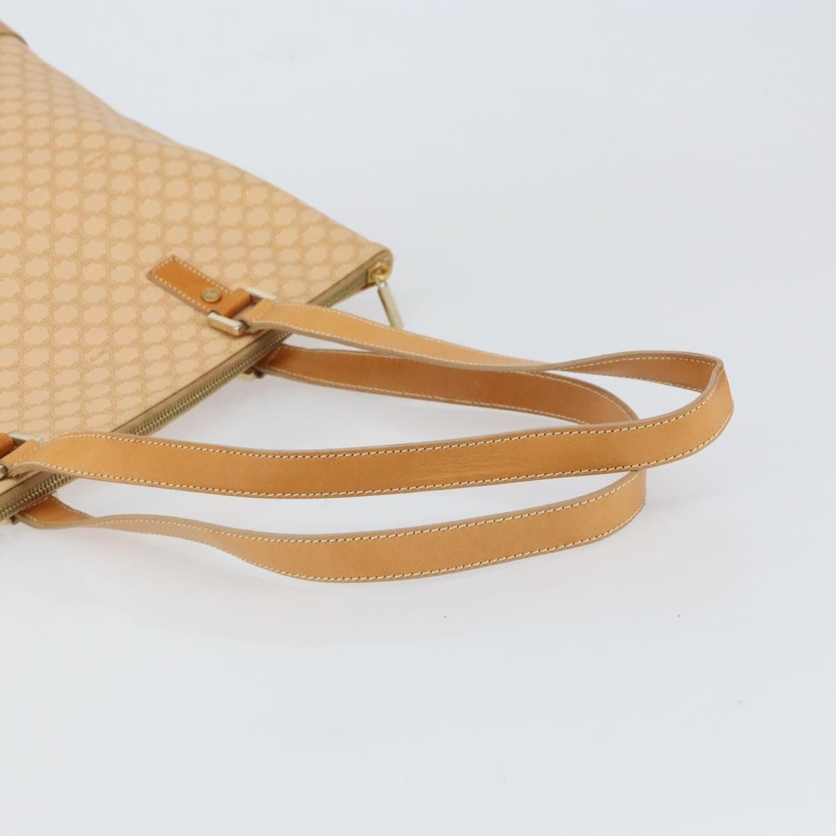 Celine Vintage Macadam Tote Bag Canvas And Leather Beige Canvas Tote Bag Bag
