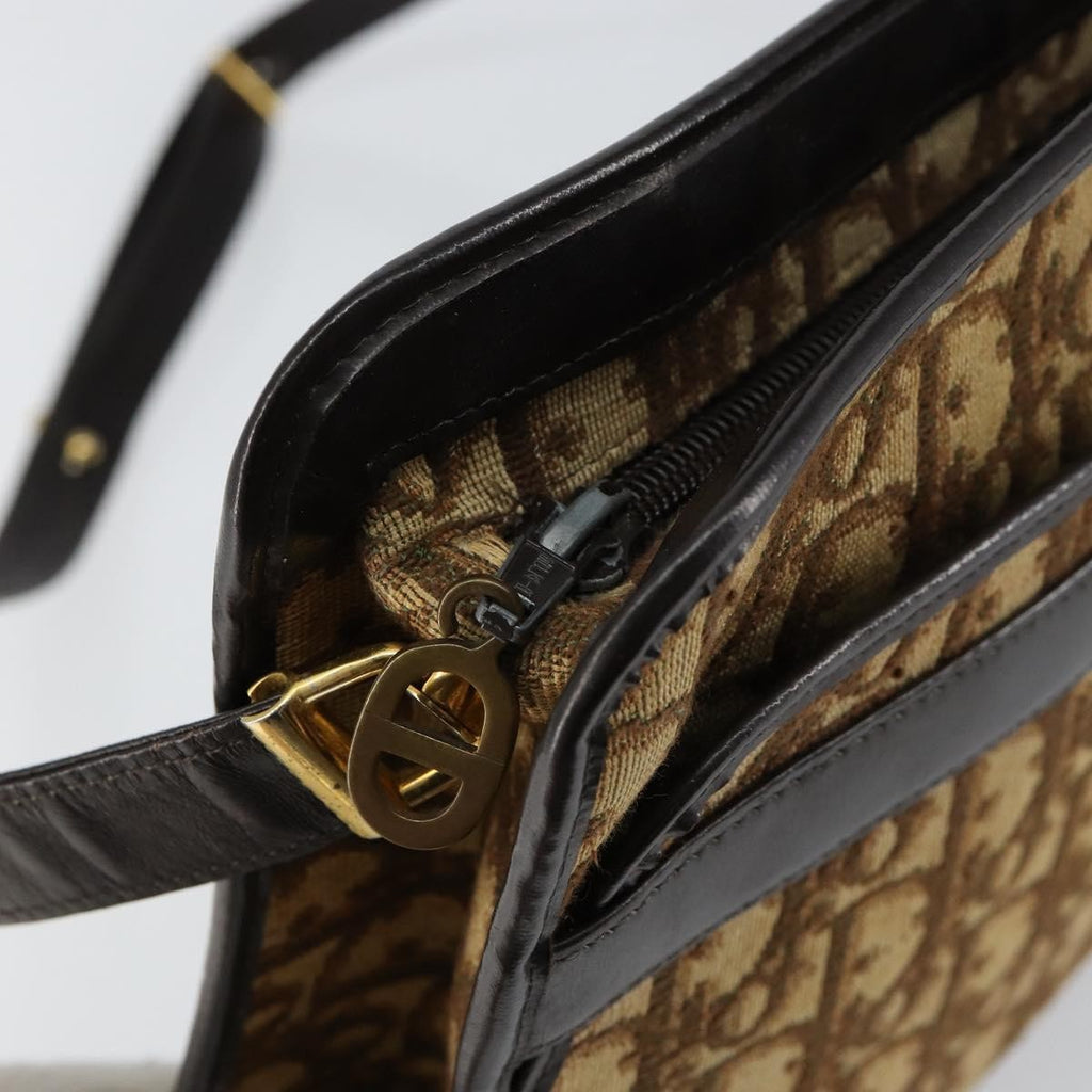 Christian Dior Trotter Shoulder Bag Canvas Beige Canvas Shoulder Bag Bag (Pre-Owned)
