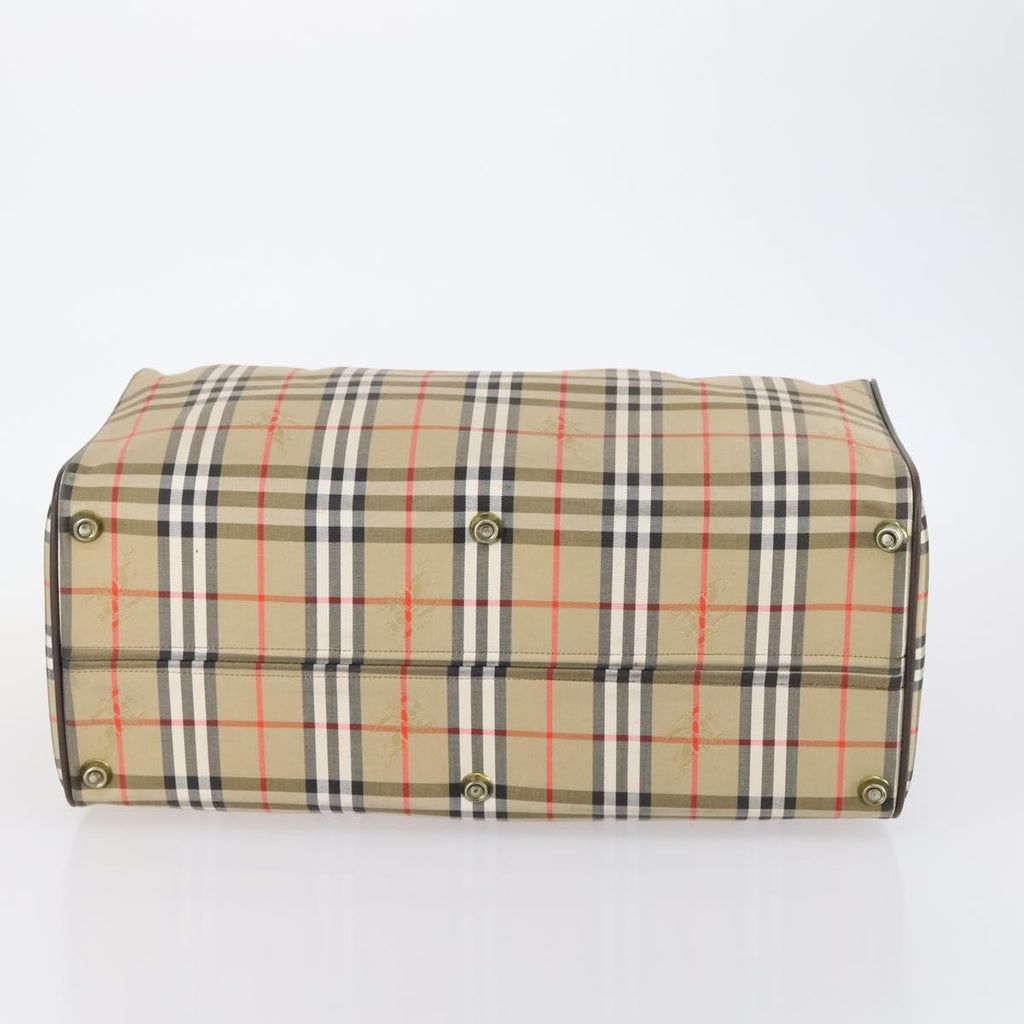 Burberry Vintage Duffle Bag Haymarket Canvas Beige Canvas Travel Bag