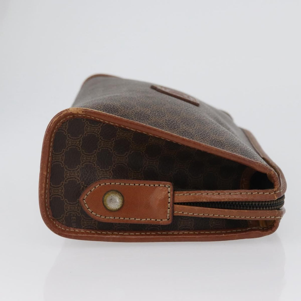 Celine Macadam Pochette Canvas And Leather Brown Canvas Clutche & Pouche Bag