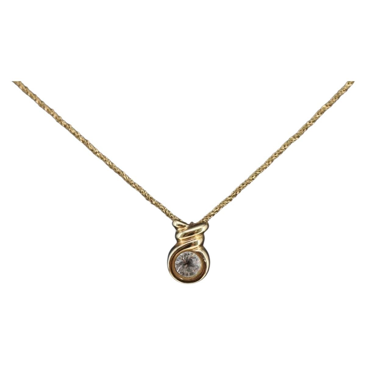 Christian Dior Cd Pendant Necklace Metal Gold Metal Jewelry (Pre-Owned)