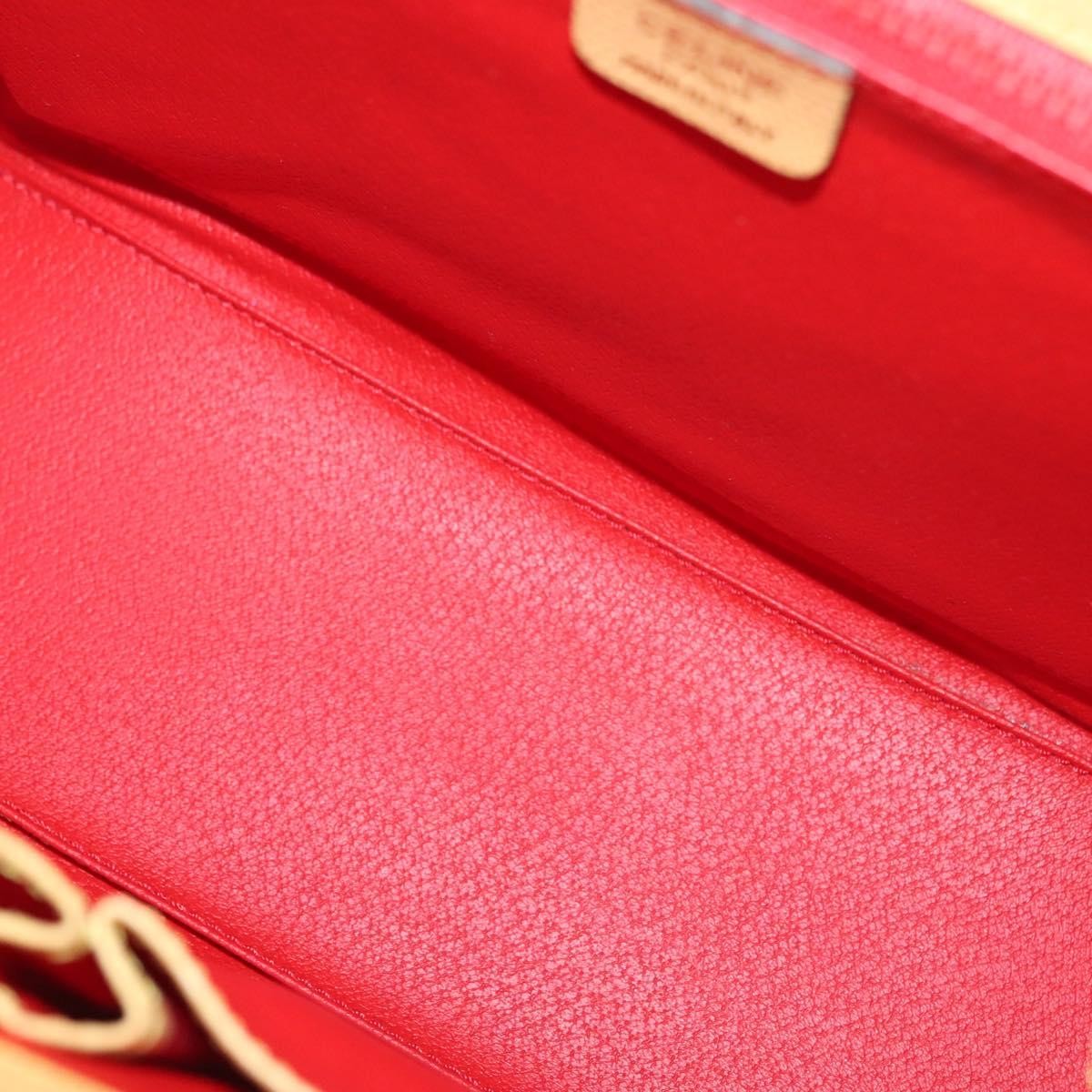 Celine Vintage Convertible Turnlock Top Handle Bag Leather Yellow Leather Bag