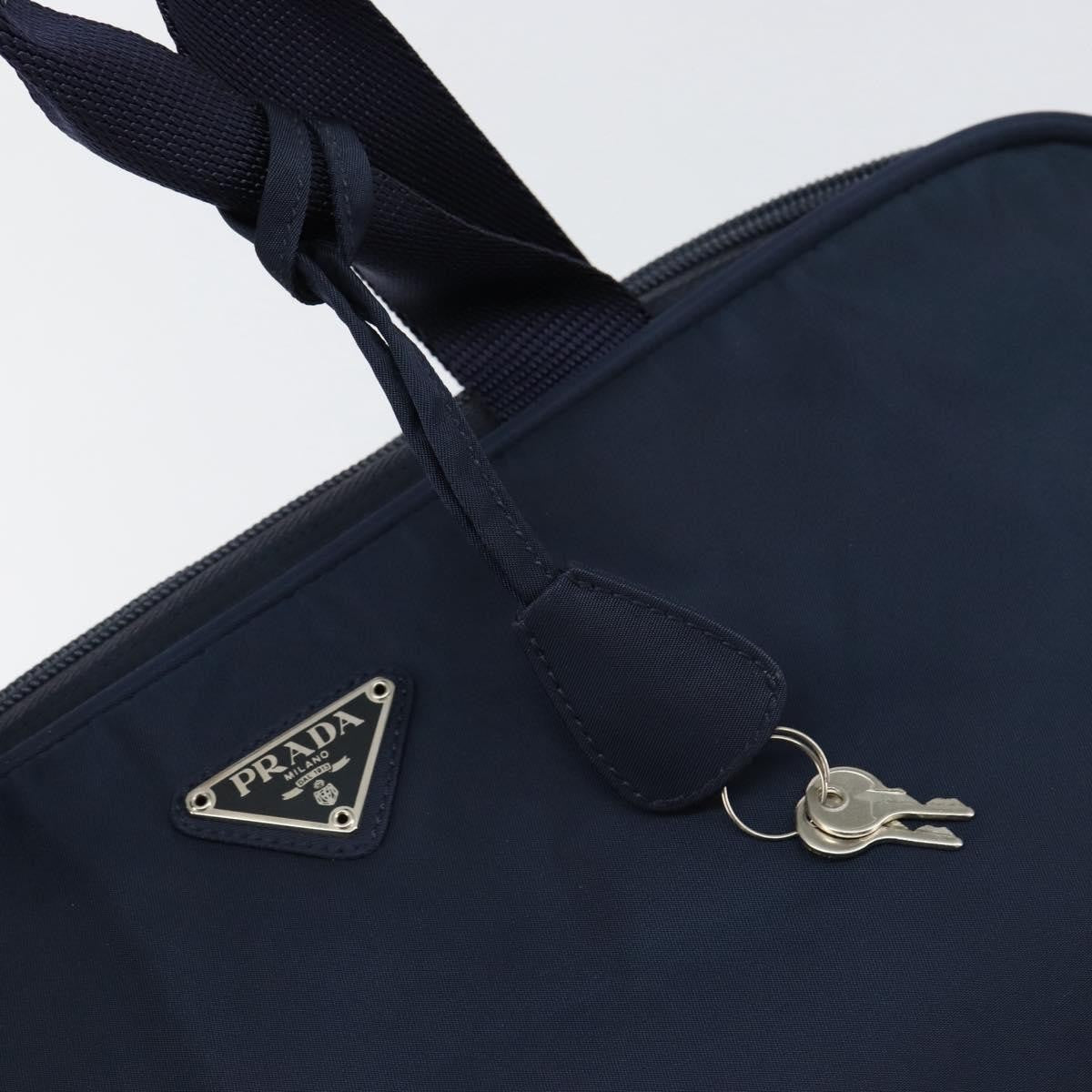 Prada Zip Around Tote Tessuto Navy Nylon Handbag