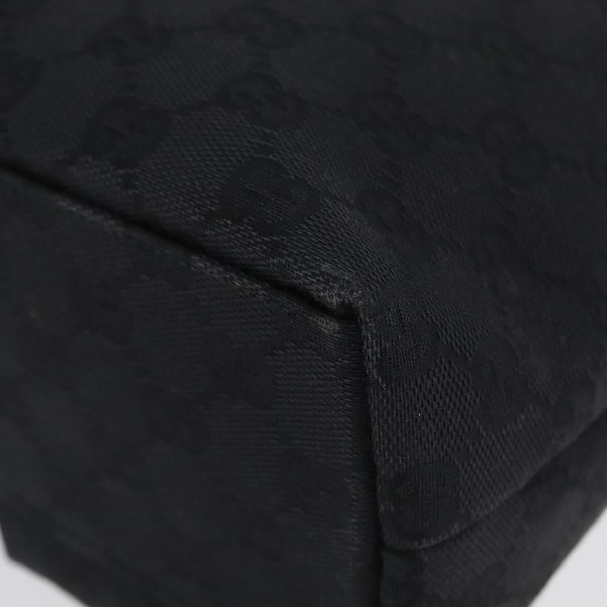 Gucci Double Pocket Tote Gg Canvas Black Canvas Handbag (Pre-Owned)