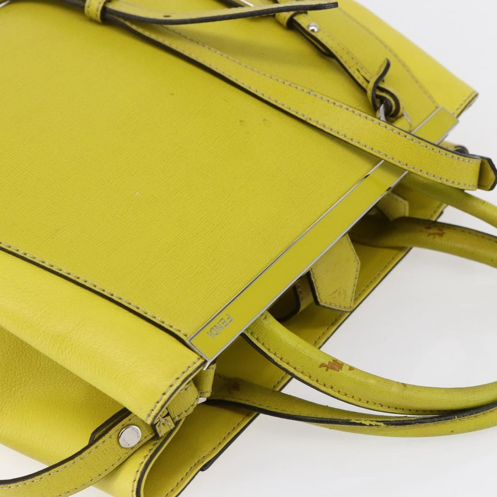 Fendi 2Jours Bag Leather Yellow Leather Handbag