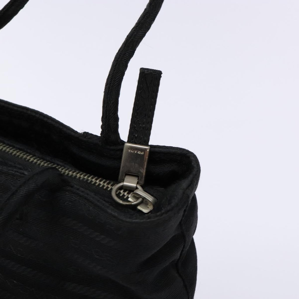 Prada Vintage Zip Handbag Tessuto Black Nylon Handbag