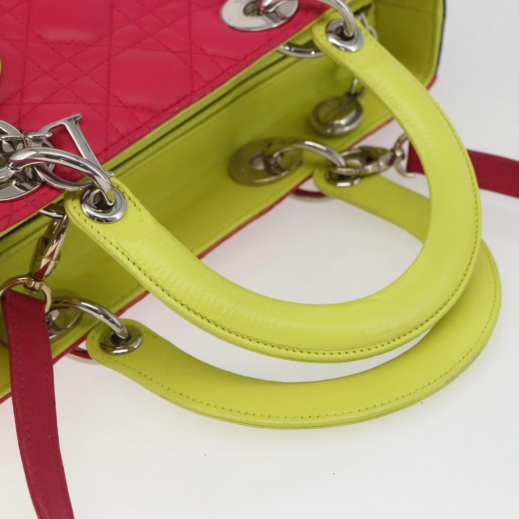 Christian Dior Lady Cannage Matelassé Pink Leather Tote Bag Bag (Pre-Owned)