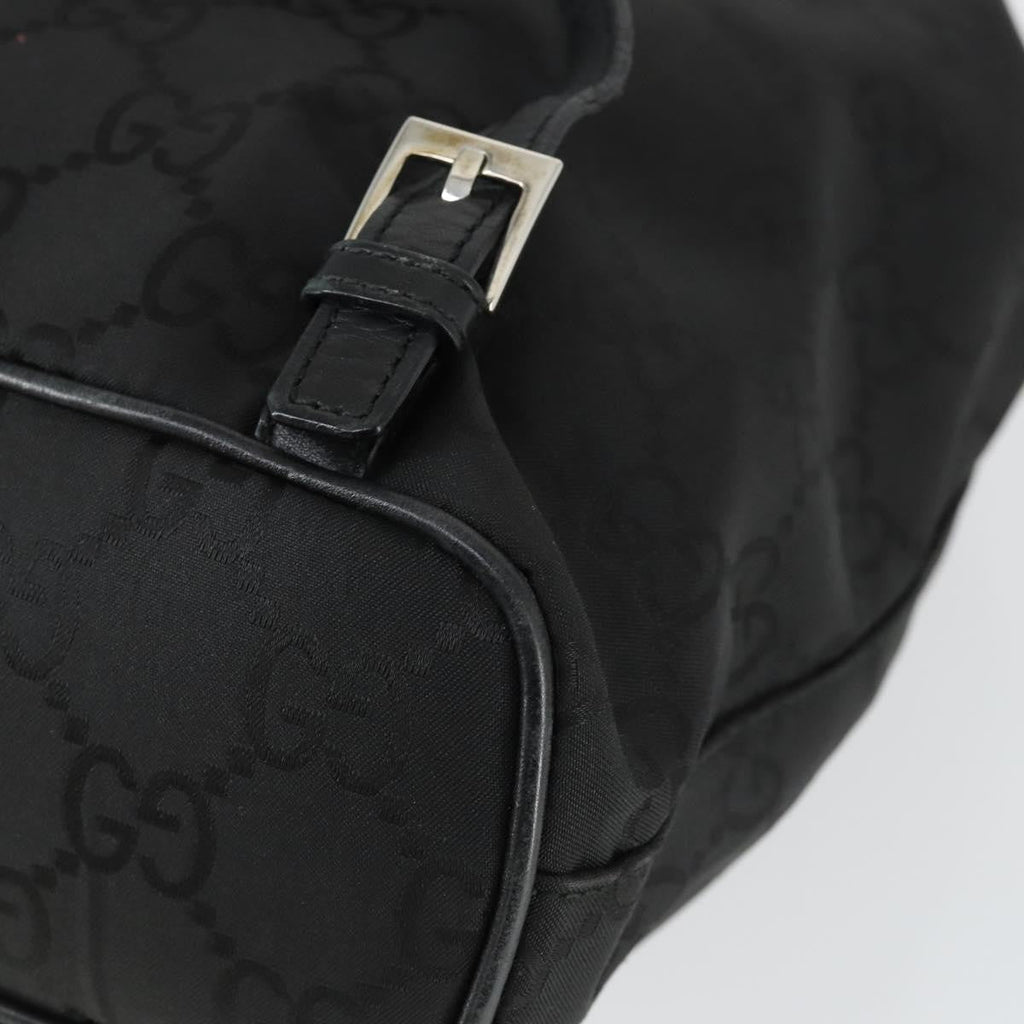 Gucci Vintage Jackie Backpack Gg Canvas Black Canvas Backpack Bag (Pre-Owned)