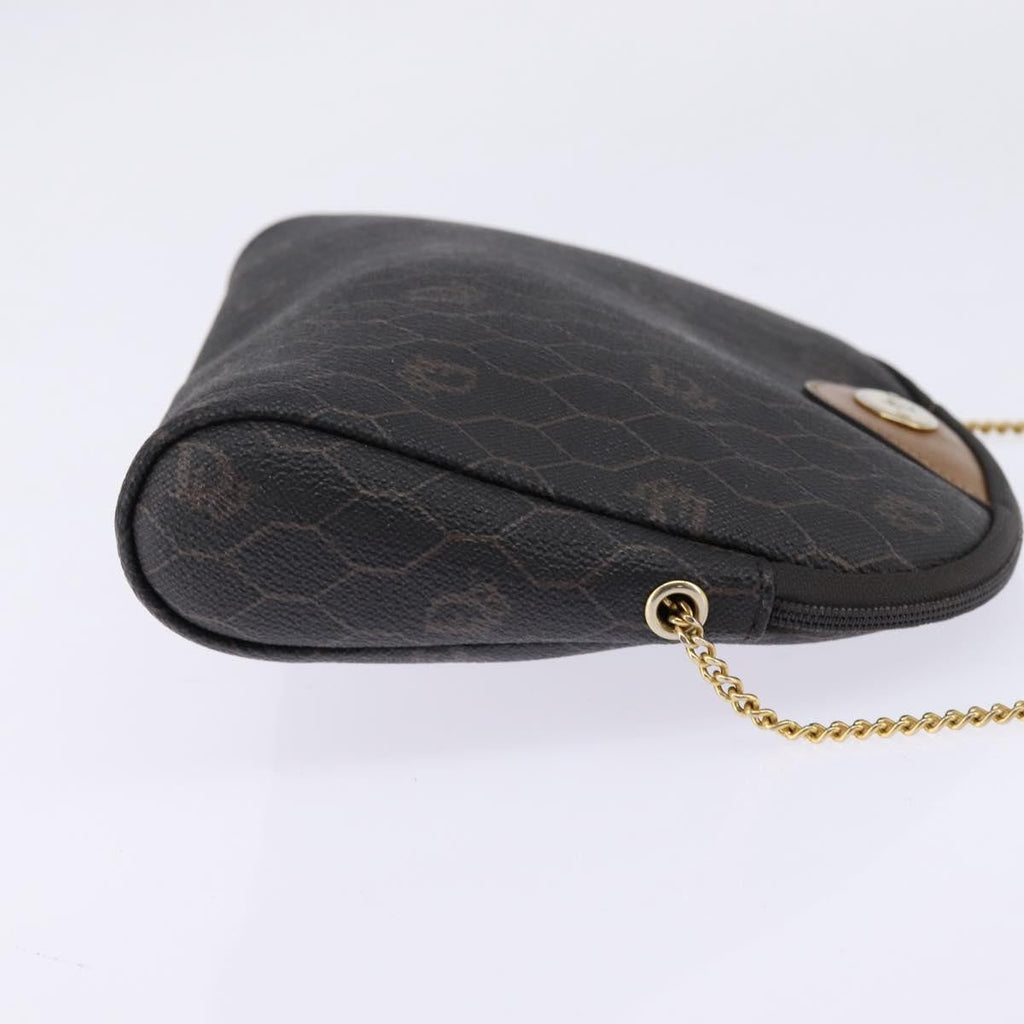 Christian Dior Vintage Honeycomb Chain Canvas Black Canvas Shoulder Bag Bag (Pre-Owned)