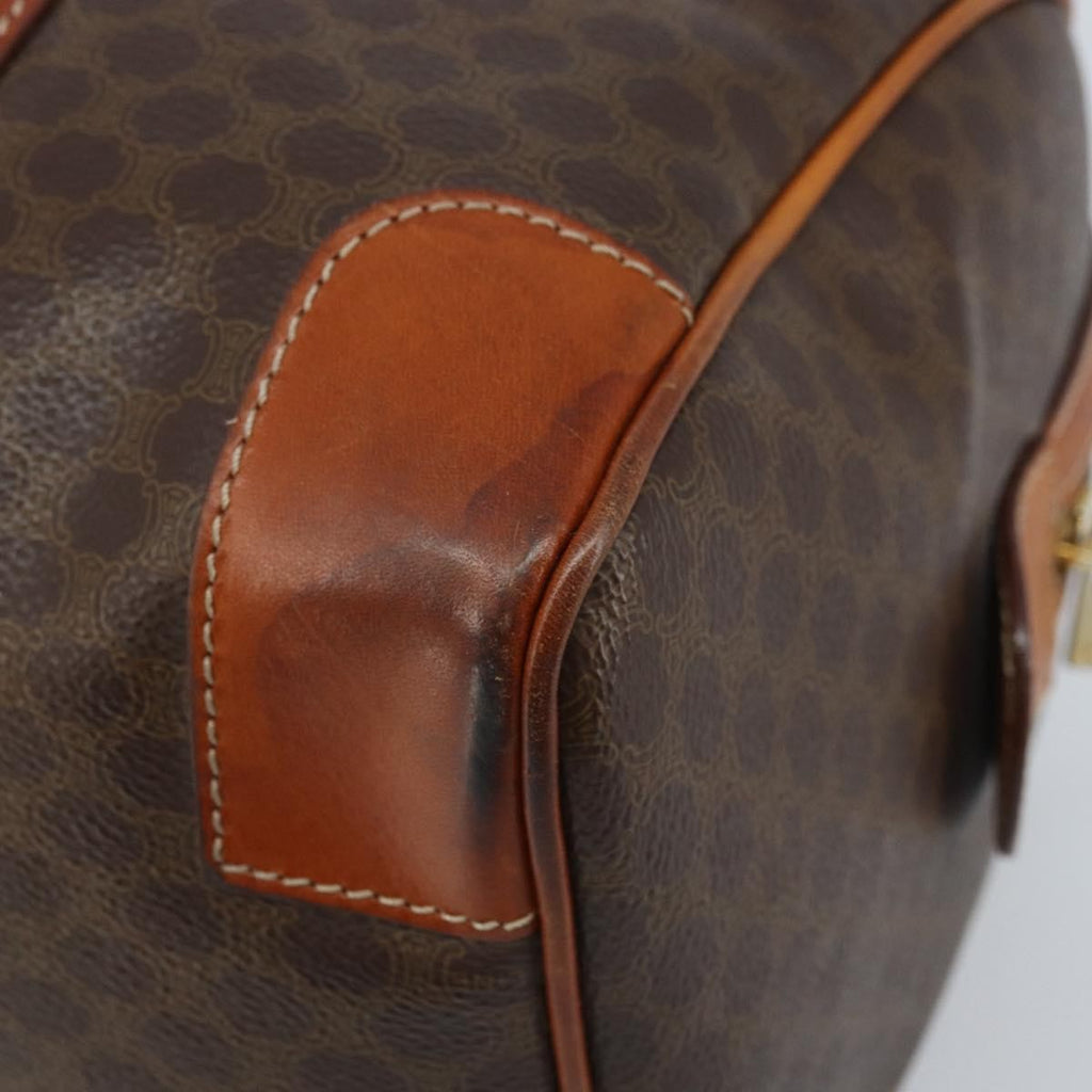 Celine Vintage Duffle Bag Canvas And Leather Brown Canvas Travel Bag Bag