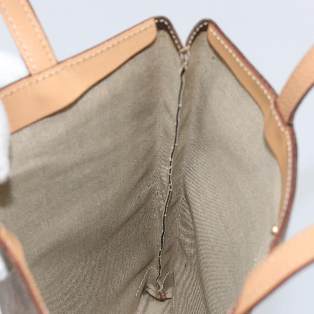 Celine Vintage Macadam Tote Bag Canvas And Leather Brown Canvas Tote Bag Bag