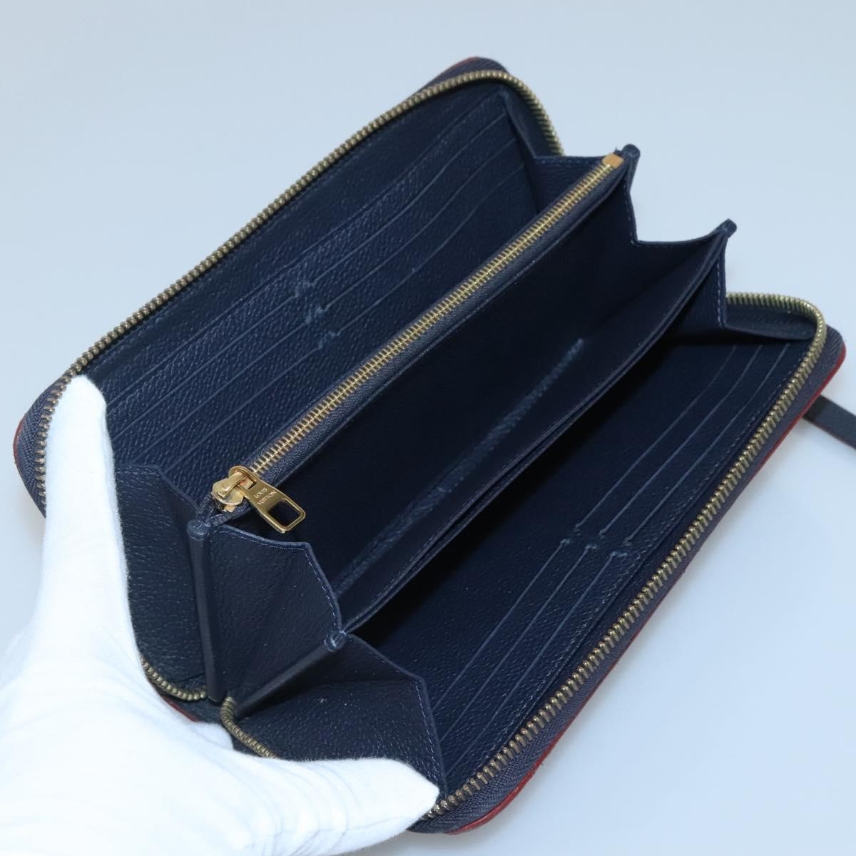 Louis Vuitton Portefeuille Zippy Monogramme Empreinte Monogramme Empreinte Navy Leather Wallets Accessory