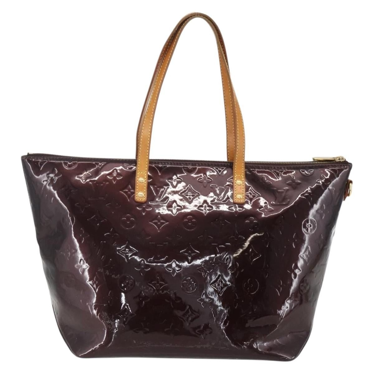 Louis Vuitton Bellevue Handbag Monogram Vernis Burgundy Patent_Leather Tote Bag