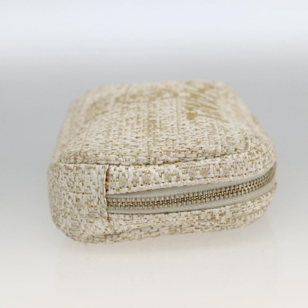Chanel Deauville Curvy Cosmetic Pouch Tweed Gold Tweed Clutche & Pouche Bag