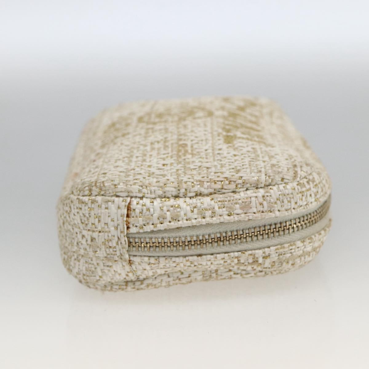 Chanel Deauville Curvy Cosmetic Pouch Tweed Gold Tweed Clutche & Pouche Bag