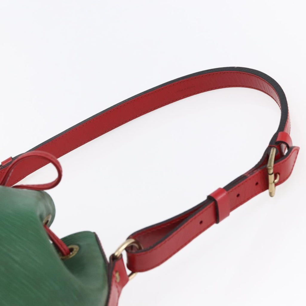 Louis Vuitton Petit Noe Handbag Two Tone Epi Leather Green Leather Bag