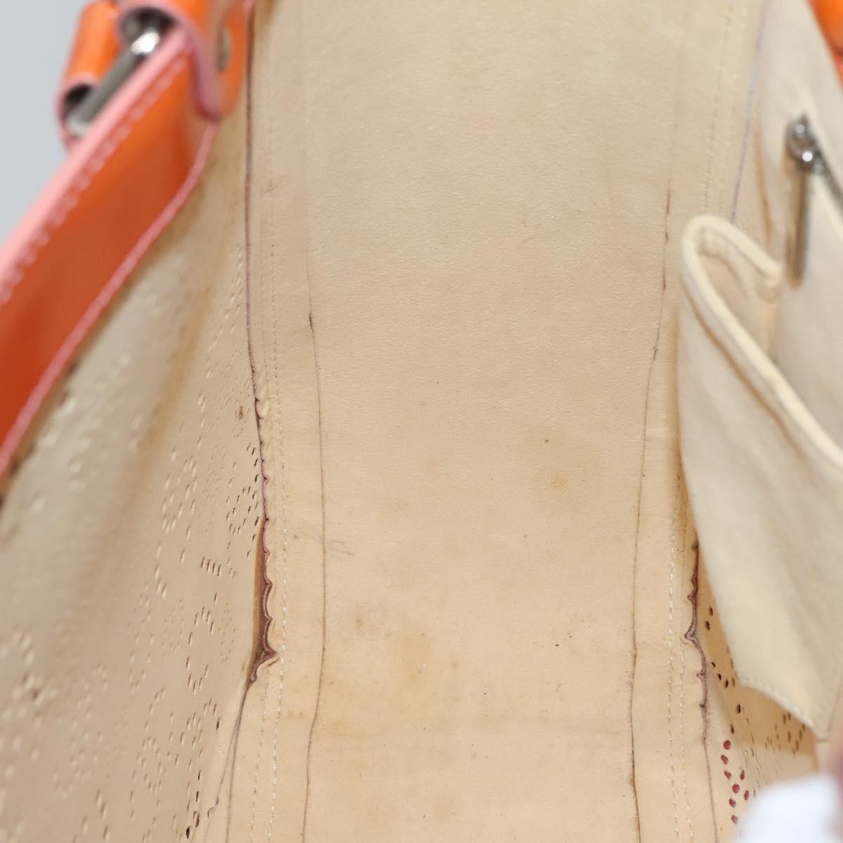 Chanel Cc No.5 Shopping Tote Perforated Patent Orange Patent_Leather Tote Bag Bag