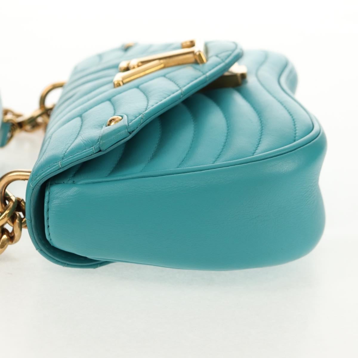 Louis Vuitton New Wave Chain Bag Quilted Leather Blue Leather Shoulder Bag