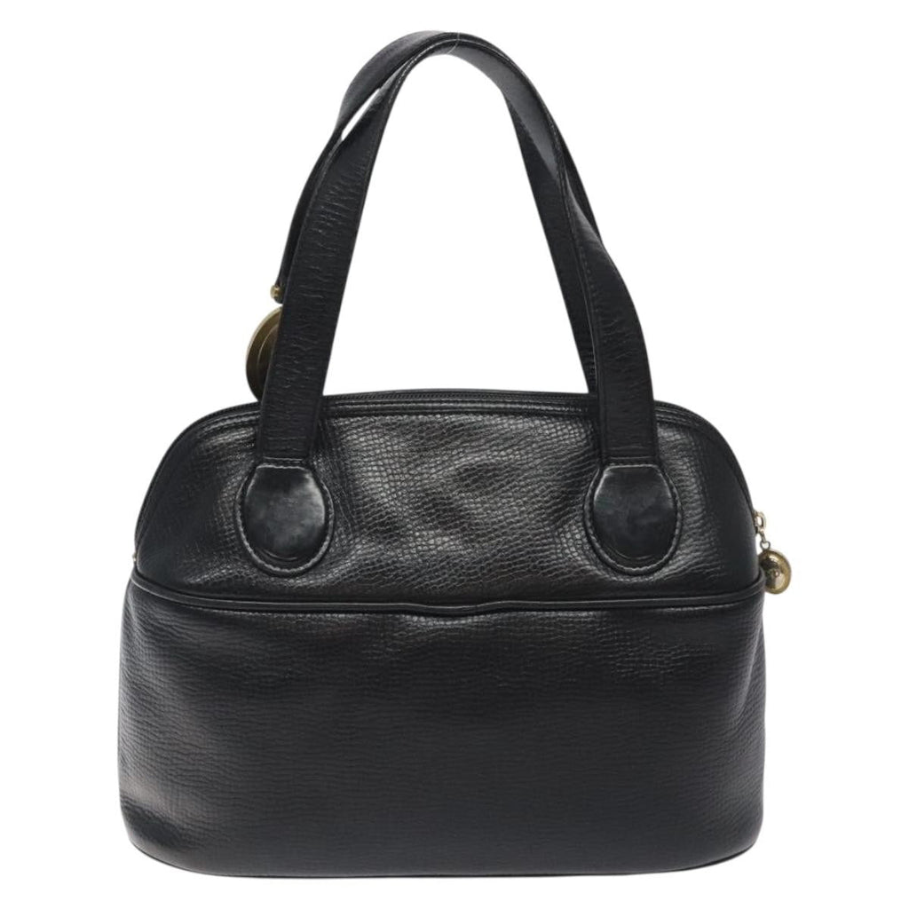 Christian Dior Vintage Cd Handbag Leather Black Leather Handbag (Pre-Owned)
