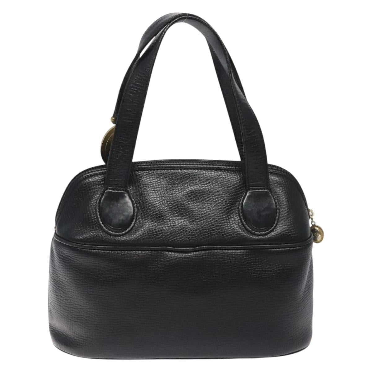 Christian Dior Vintage Cd Handbag Leather Black Leather Handbag (Pre-Owned)