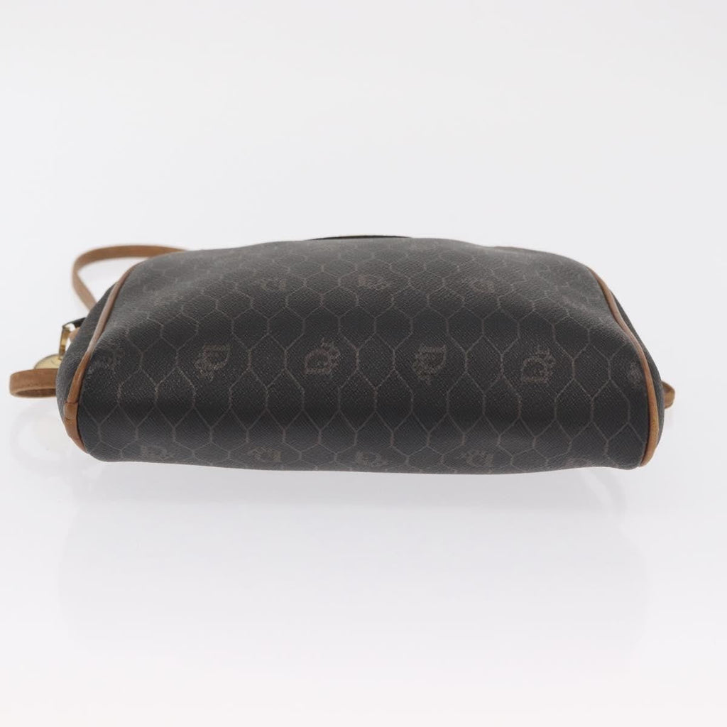 Christian Dior Vintage Honeycomb Shoulder Bag Canvas And Leather Black Canvas Shoulder Bag Bag (Pre-Owned)