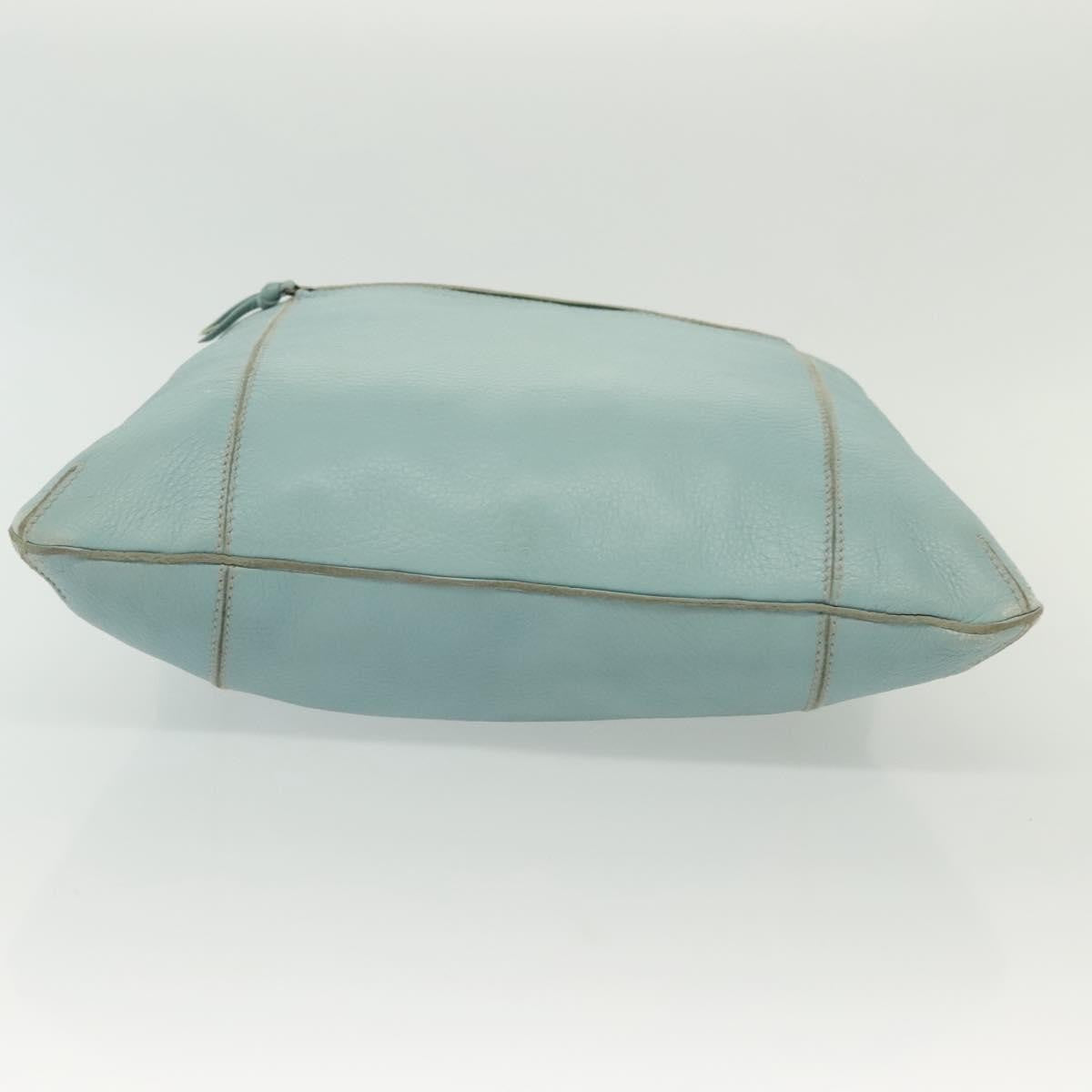 Bottega Veneta Front Zip Hobo Leather Blue Leather Bag
