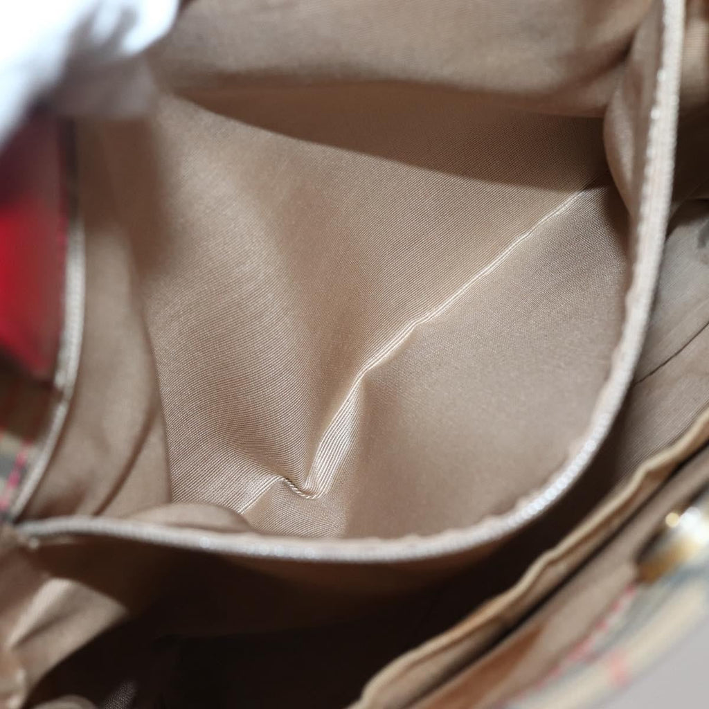 Burberry Nova Check Tote Canvas Check Pattern Beige Canvas Tote Bag