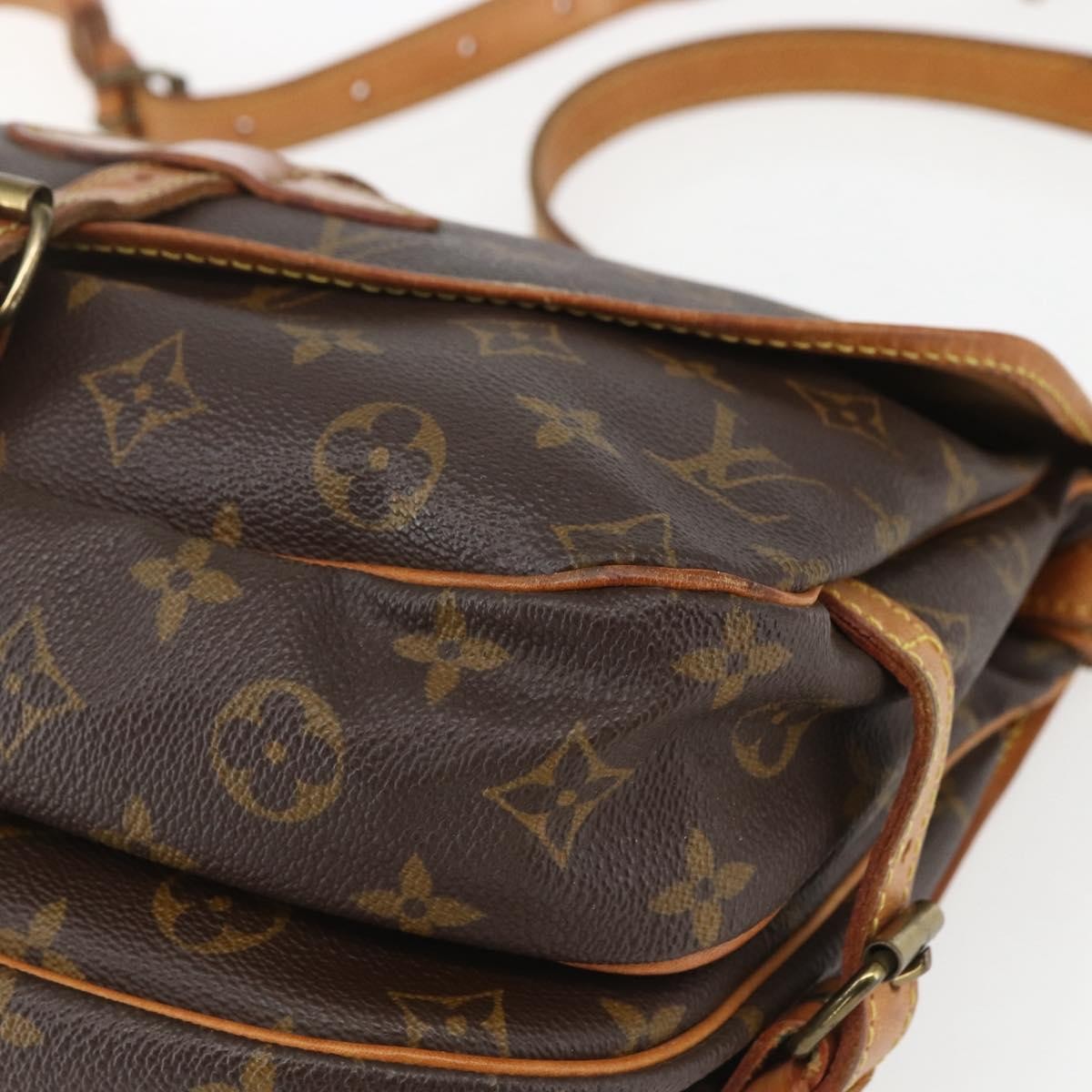 Louis Vuitton Saumur Handbag Monogram Canvas Brown Canvas Shoulder Bag