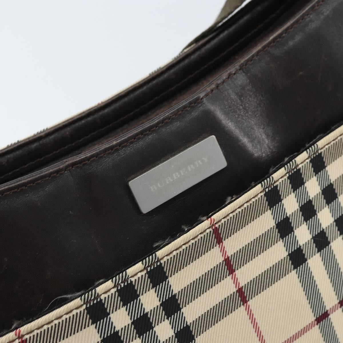 Burberry Nova Check Shoulder Bag Canvas And Leather Beige Canvas Shoulder Bag