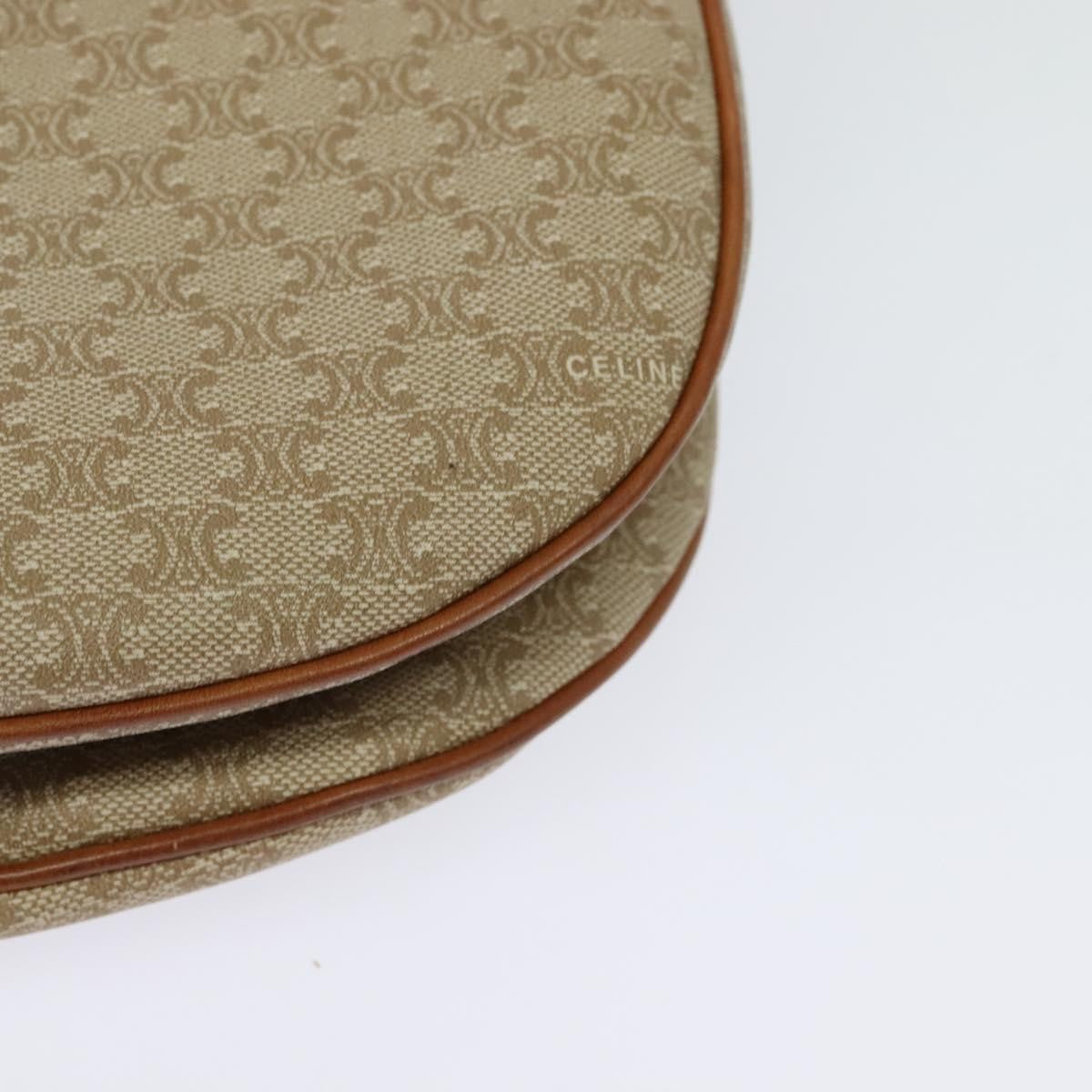 Celine Macadam Shoulder Bag Pvc Leather Beige Canvas Bag