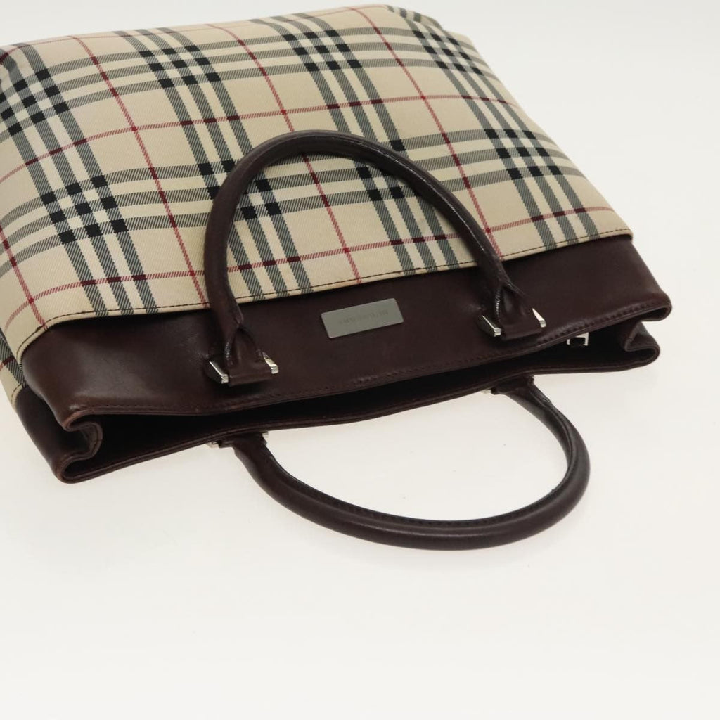 Burberry Nova Check Tote Canvas And Leather Beige Canvas Tote Bag