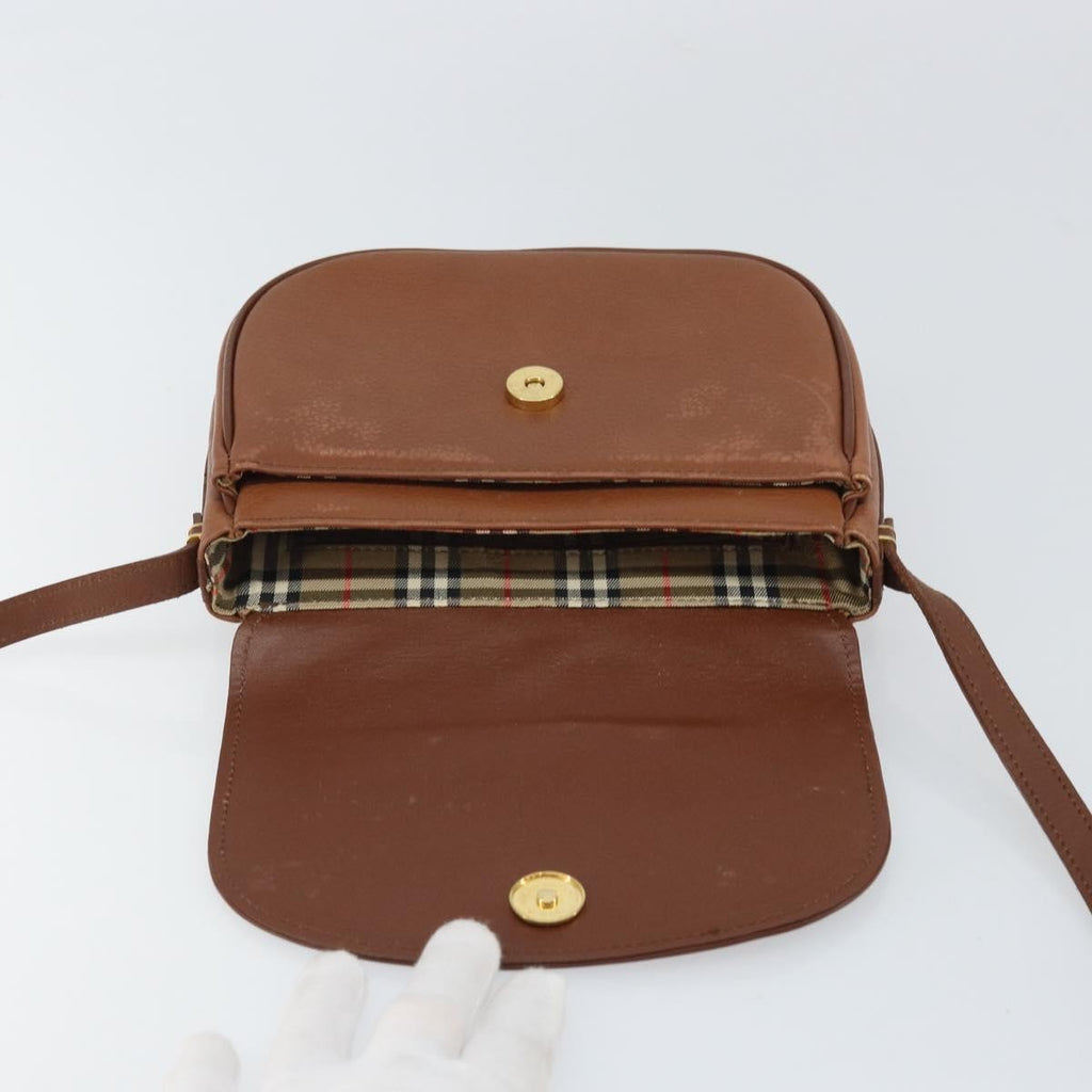 Burberry Vintage Flap Crossbody Bag Leather Brown Leather Shoulder Bag