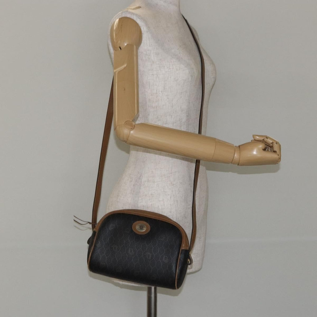 Christian Dior Vintage Honeycomb Shoulder Bag Canvas And Leather Black Canvas Shoulder Bag Bag (Pre-Owned)