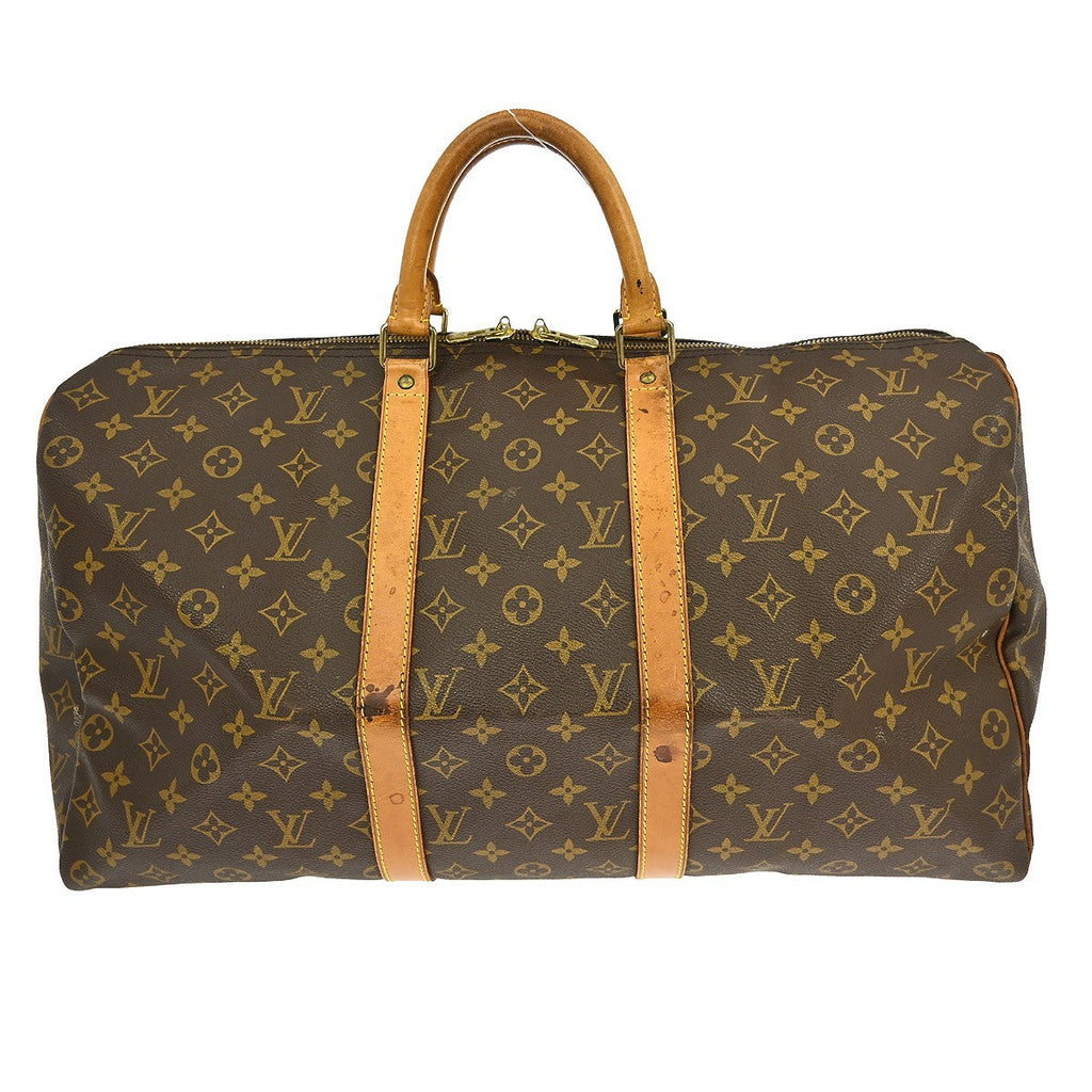 Louis Vuitton Keepall Bag Monogram Canvas Brown Canvas Travel Bag
