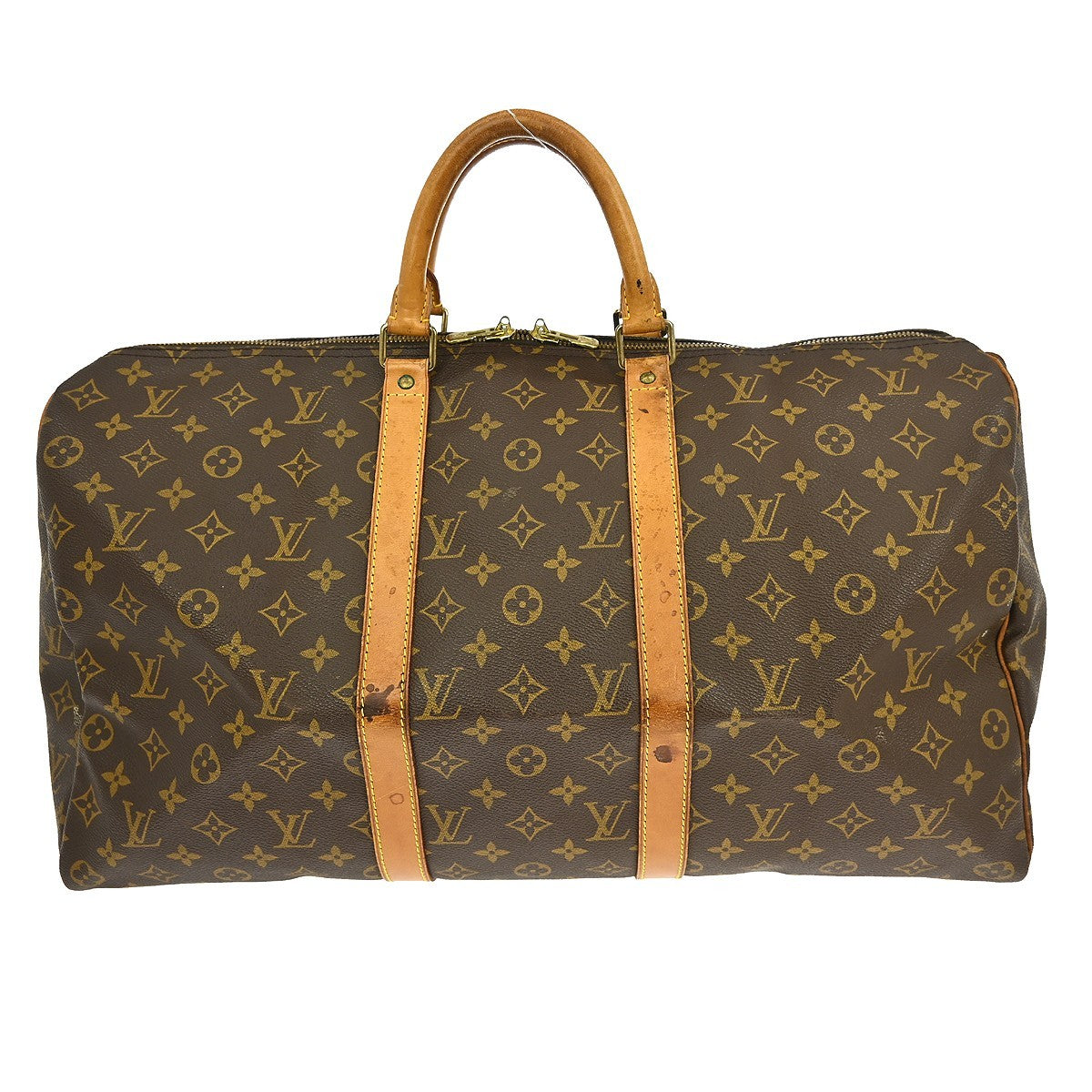 Louis Vuitton Keepall Bag Monogram Canvas Brown Canvas Travel Bag