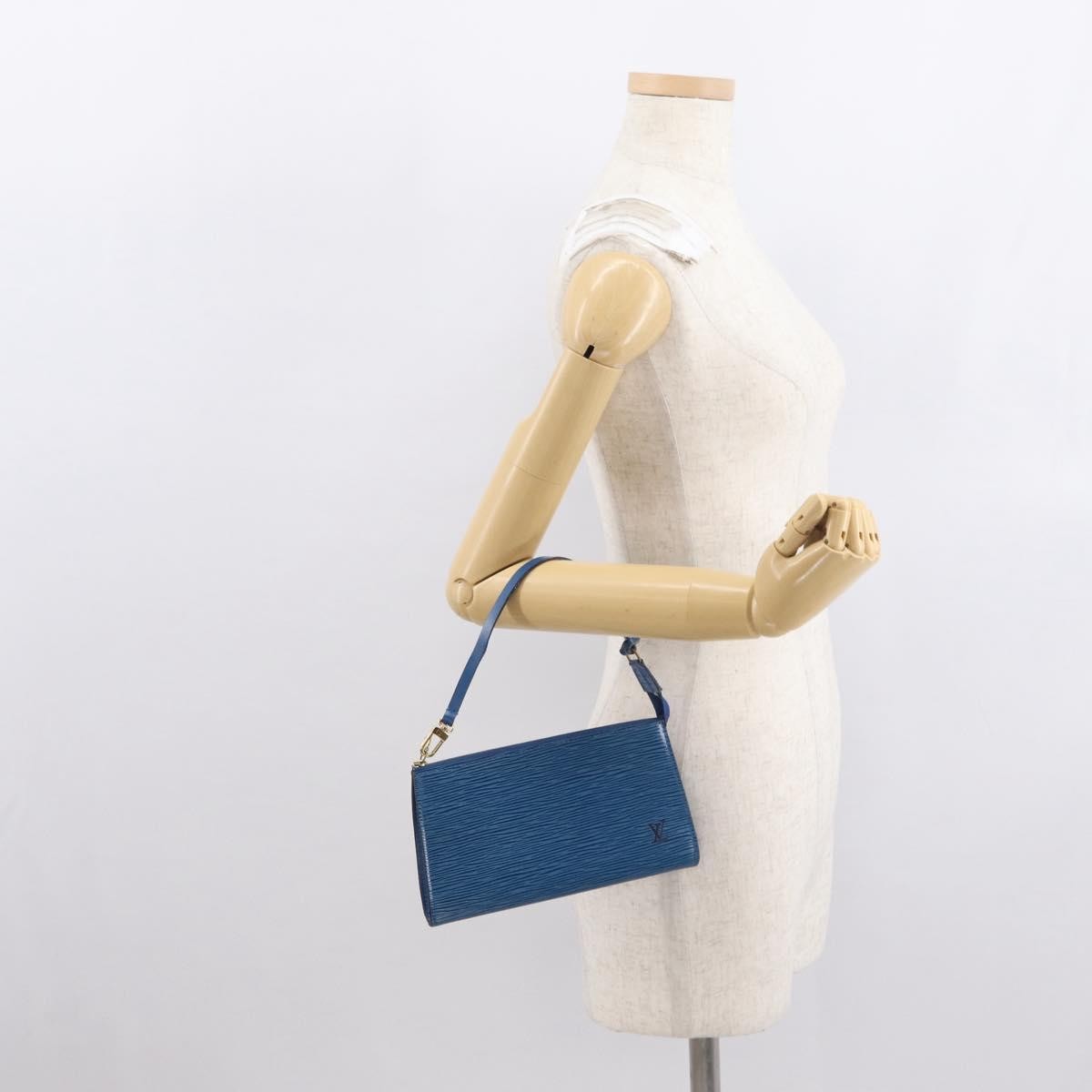 Louis Vuitton Pochette Accessoires Epi Leather Blue Leather Clutche & Pouche Bag