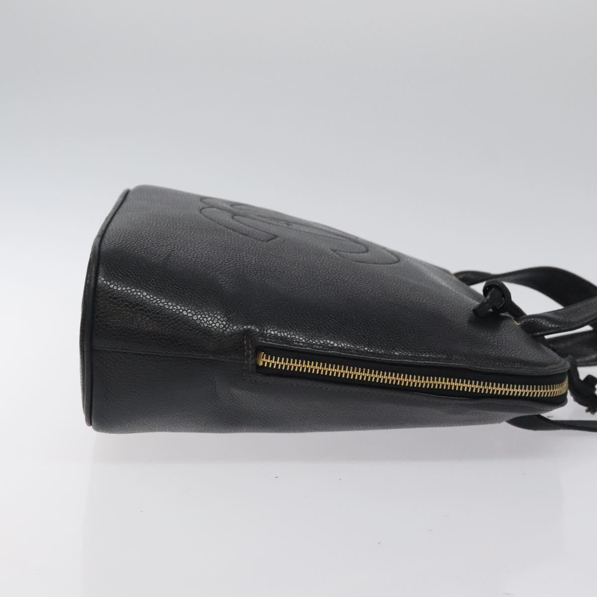Chanel Vintage Cc Dome Bag Caviar Black Calfskin Handbag