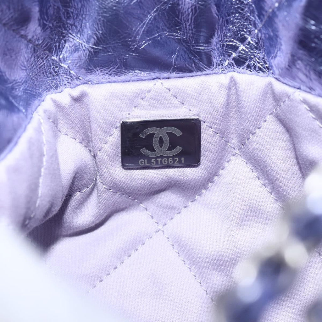 Chanel 22 Chain Hobo Quilted Calfskin Purple Leather Shoulder Bag Bag