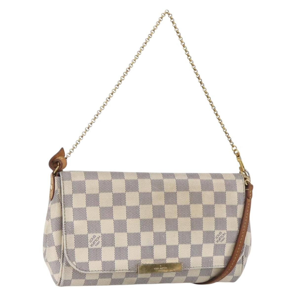 Louis Vuitton Favorite Handbag Damier White Canvas Clutche & Pouche Bag