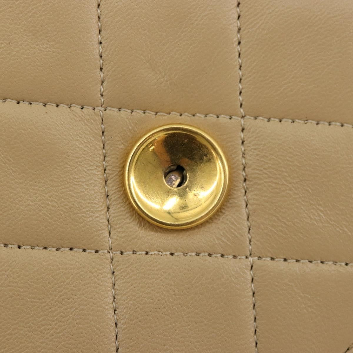 Chanel Vintage Clutch With Chain Quilted Leather Beige Leather Shoulder Bag Bag