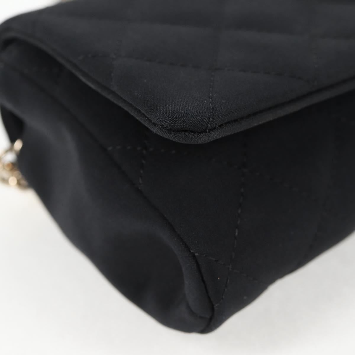 Chanel Chain Flap Shoulder Bag Quilted Nylon Black Nylon Shoulder Bag Bag