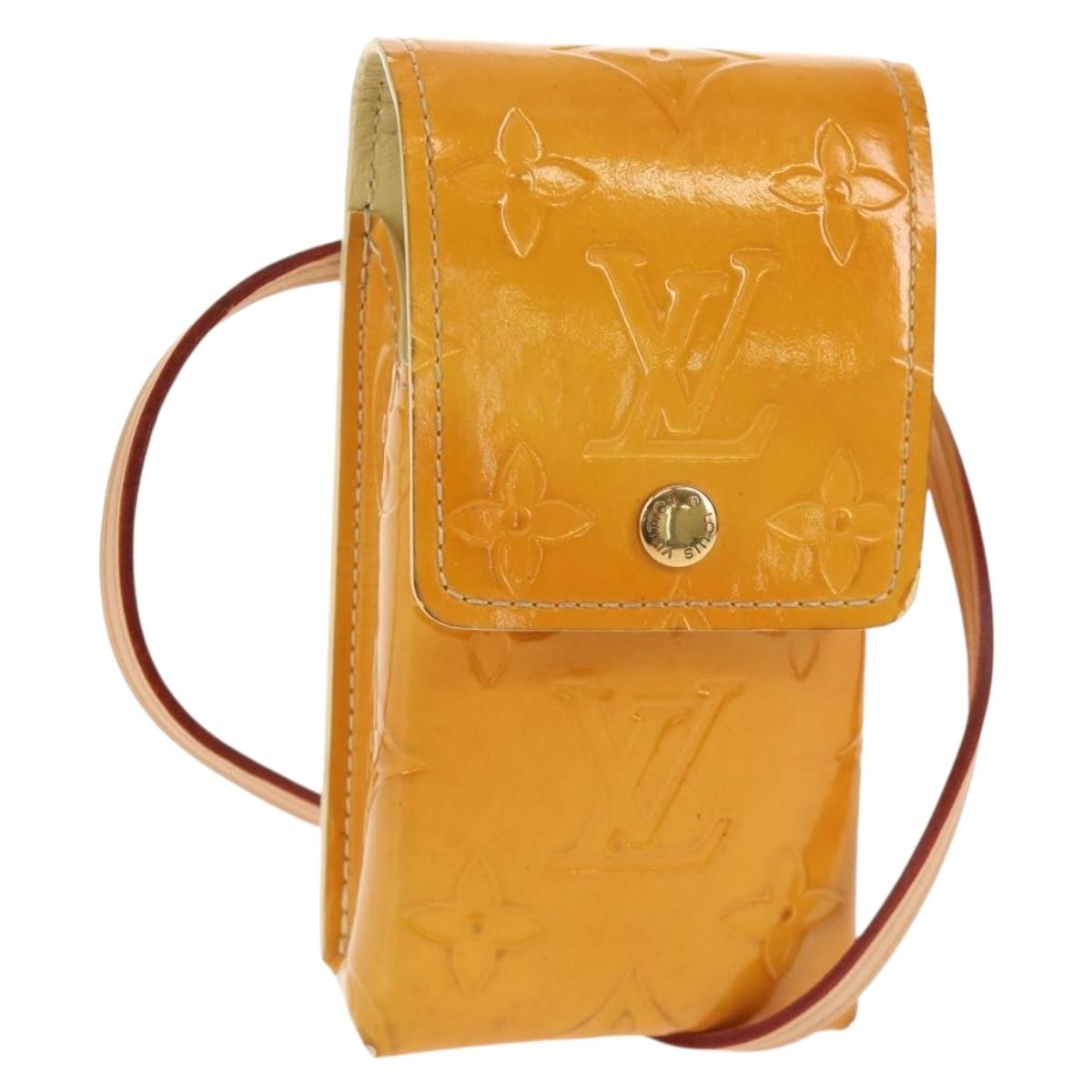 Louis Vuitton Walker Cigarette Case Holder Monogram Vernis Yellow Patent_Leather Clutche & Pouche Bag