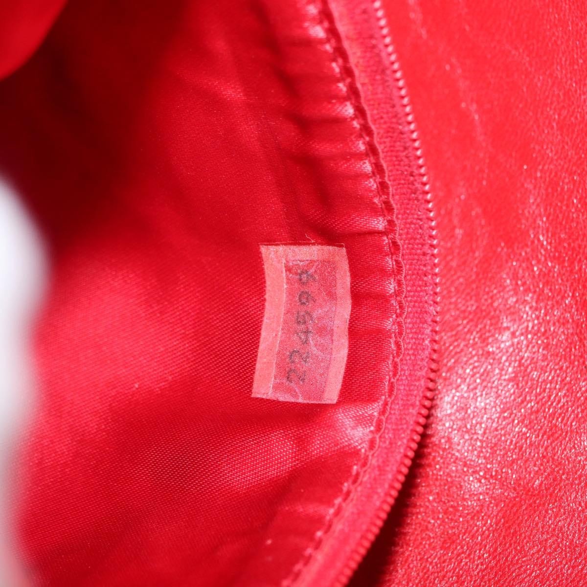 Chanel Camellia Rounded Clutch Satin And Leather Red Leather Shoulder Bag Bag