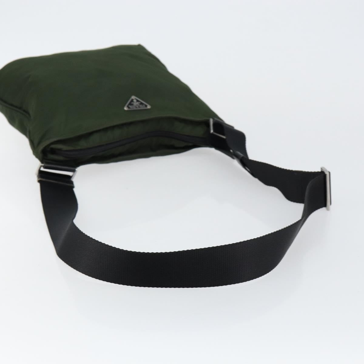 Prada Flat Messenger Bag Tessuto Khaki Nylon Shoulder Bag Bag
