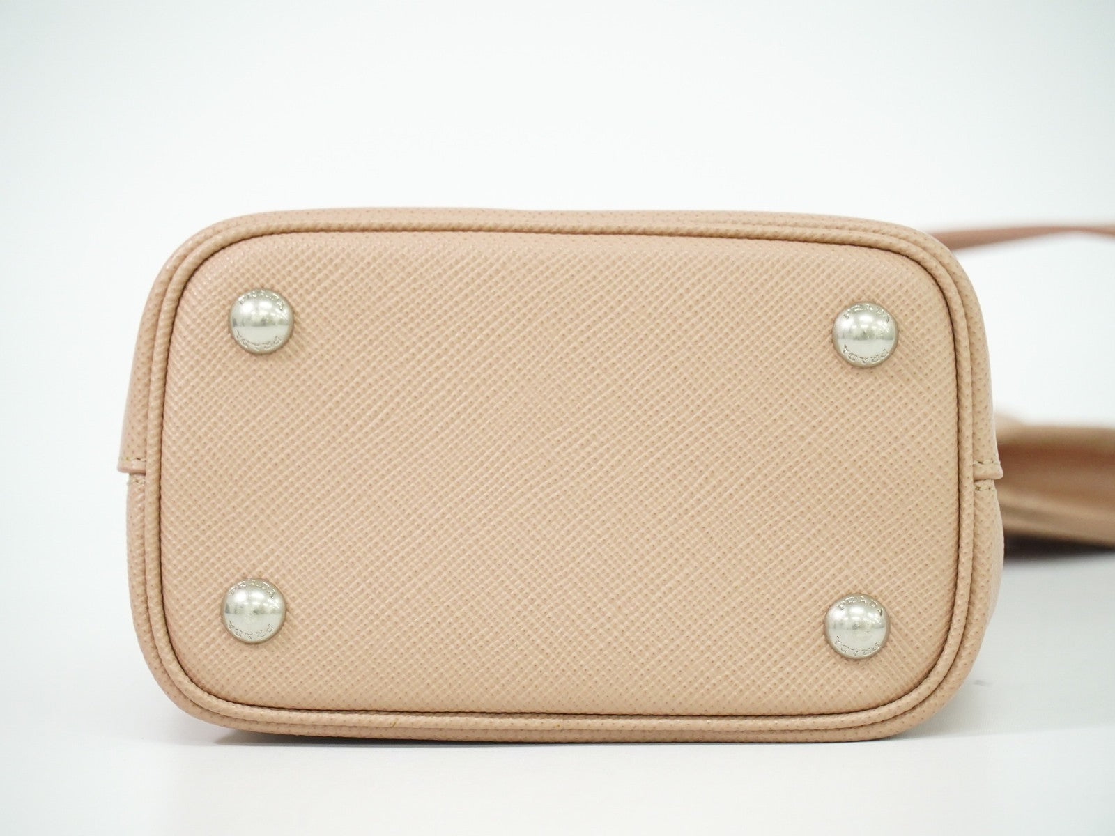 Prada Panier Bucket Bag Saffiano Leather Beige Leather Bag