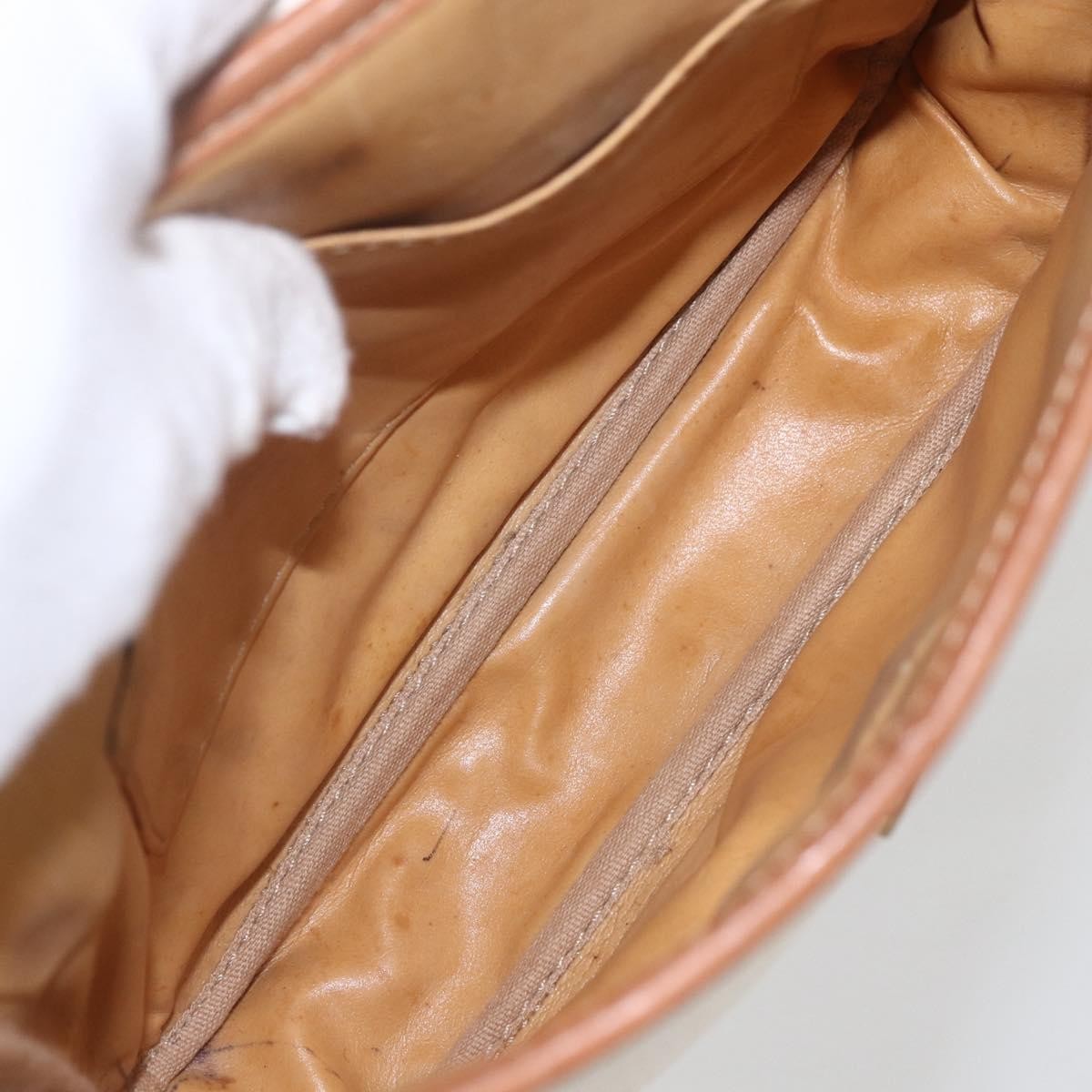 Celine Vintage Macadam Shoulder Bag Canvas And Leather White Canvas Shoulder Bag Bag