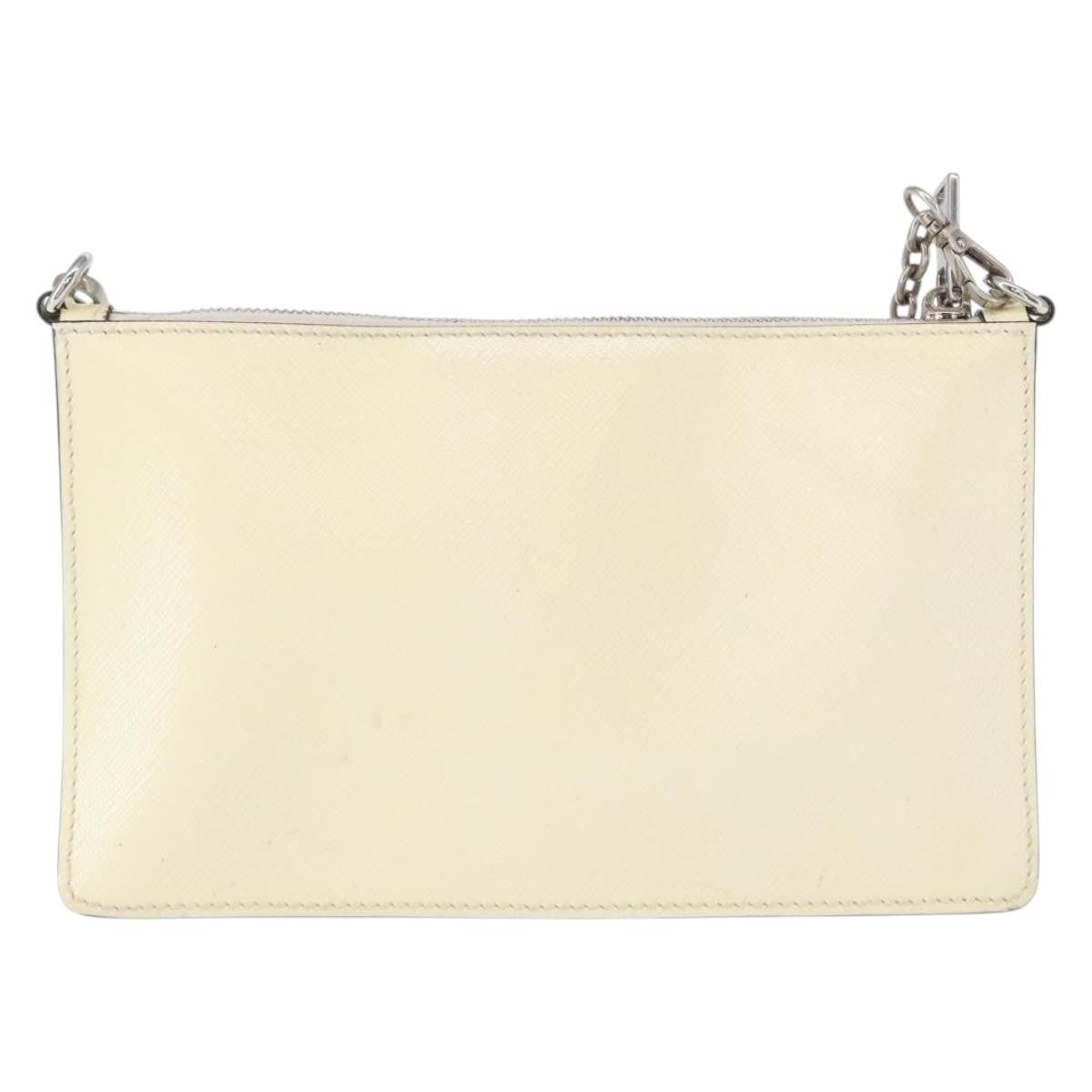Prada Chain Crossbody Bag Vernice Saffiano Leather White Leather Shoulder Bag Bag